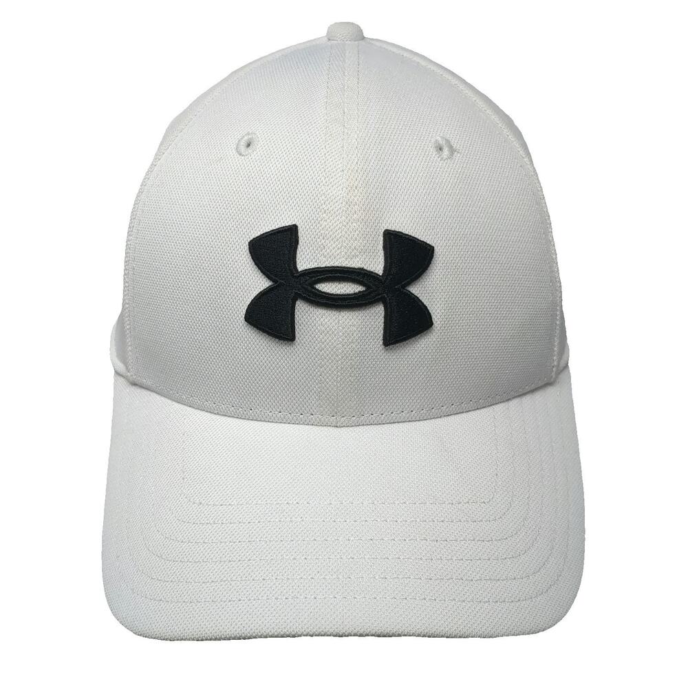 Under Armour Baseball Cap White L Fitted Embroidered Athletic Performance Hat
